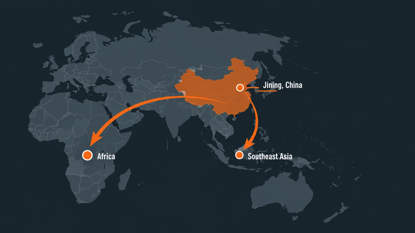 markets map | Jining Mingtuo Machinery